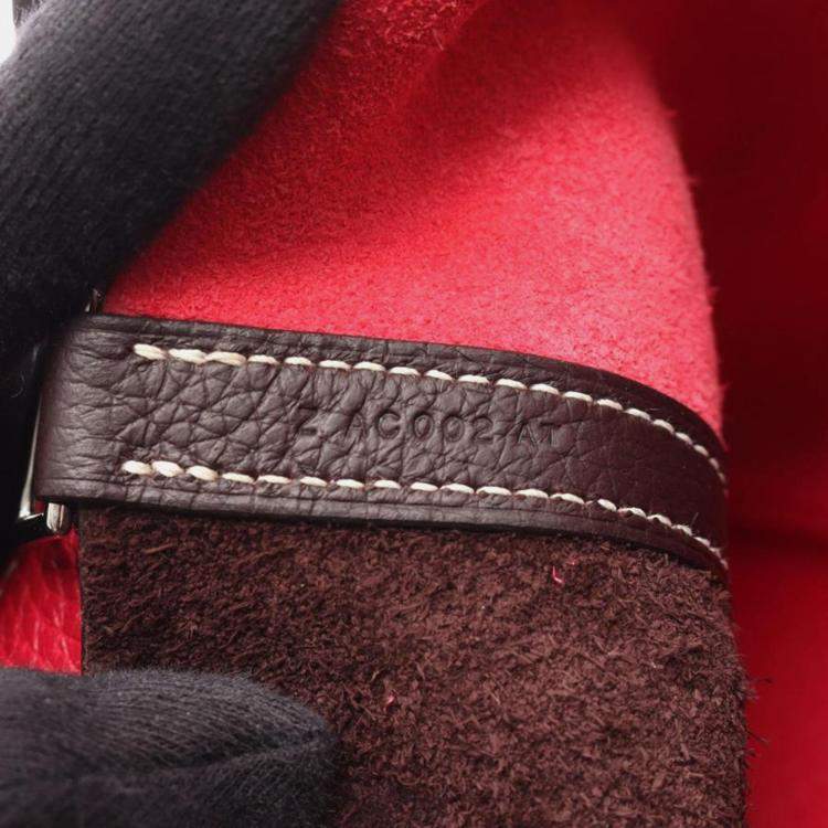 Pre Owned Hermes Picotin Lock 18 Brown / Pink Taurillon Clemence Leather Shoulder Bag