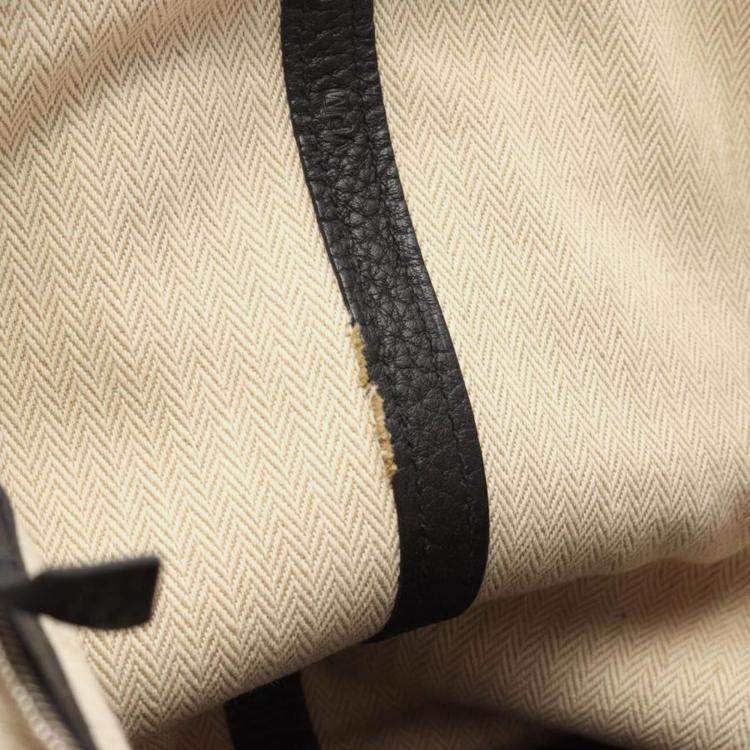 Pre Owned Hermes Garden Party PM Black Leather Bag 