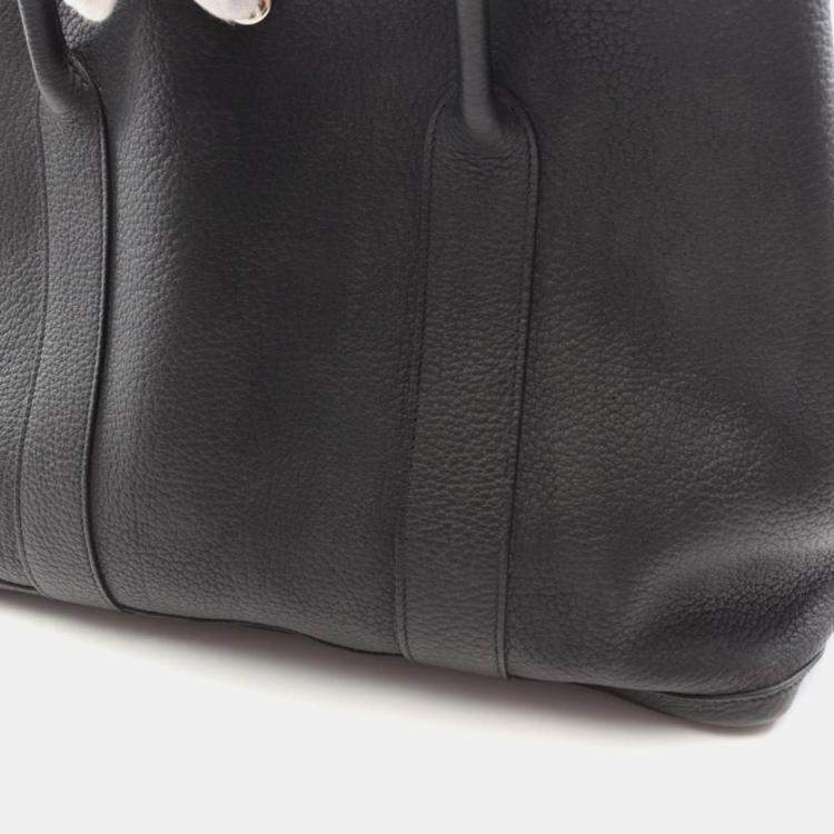 Pre Owned Hermes Garden Party PM Black Leather Bag 
