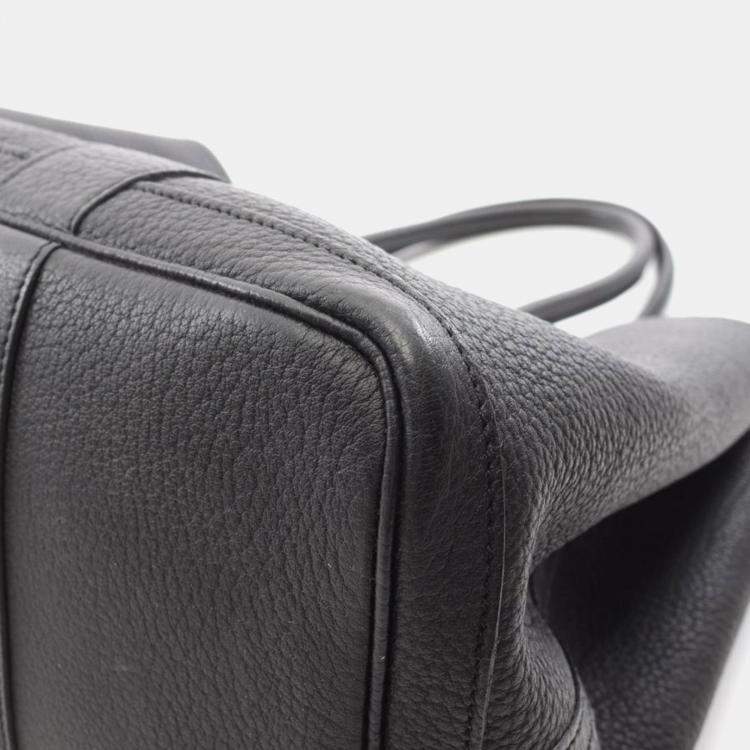 Pre Owned Hermes Garden Party PM Black Leather Bag 