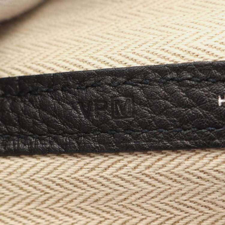 Pre Owned Hermes Garden Party PM Black Leather Bag 