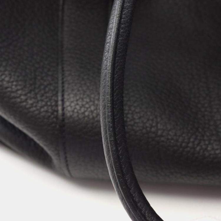Pre Owned Hermes Garden Party PM Black Leather Bag 
