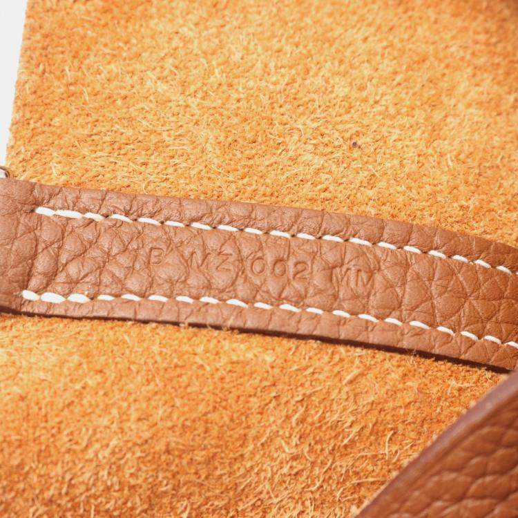 Pre Owned Hermes Gold Clemence Leather Picotin Lock 22 Handbag