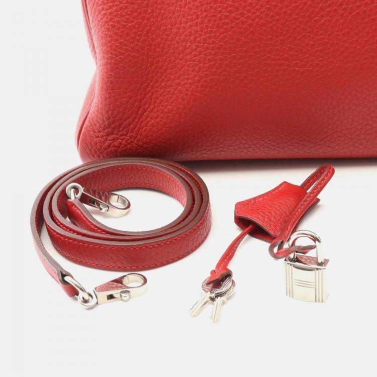 Pre Owned Hermes Kelly 35 Vermillion Red Togo Leather Handbag