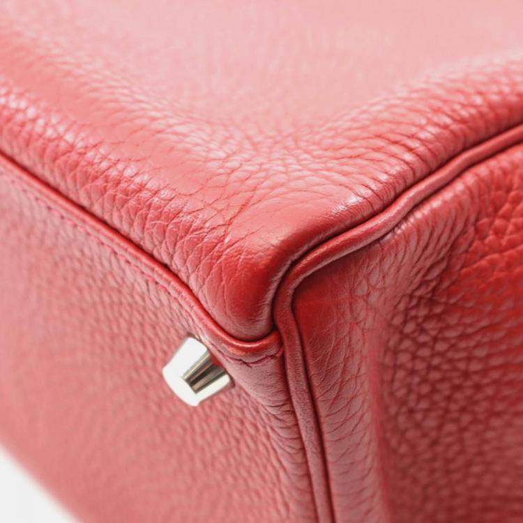 Pre Owned Hermes Kelly 35 Vermillion Red Togo Leather Handbag