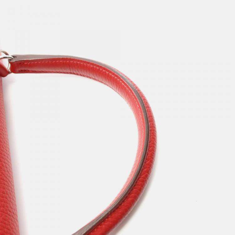 Pre Owned Hermes Kelly 35 Vermillion Red Togo Leather Handbag