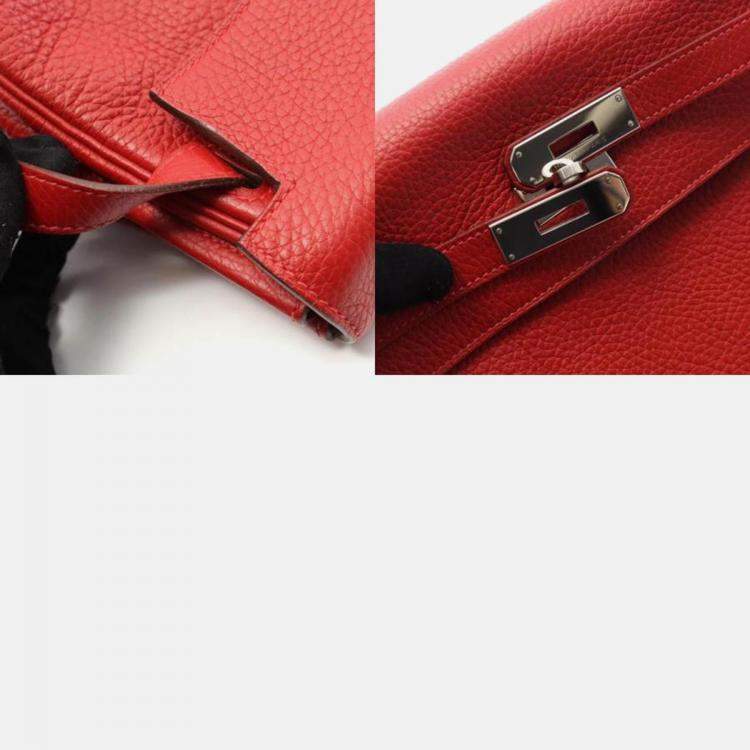 Pre Owned Hermes Kelly 35 Vermillion Red Togo Leather Handbag