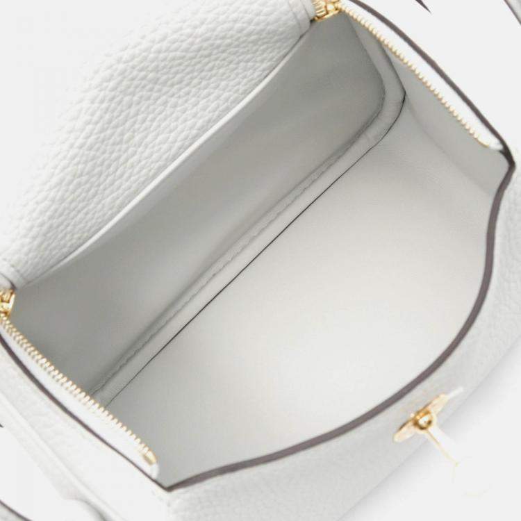 Pre Owned Hermes Lindy Mini Shoulder Bag K Clemence Leather Blue Pale Ghw