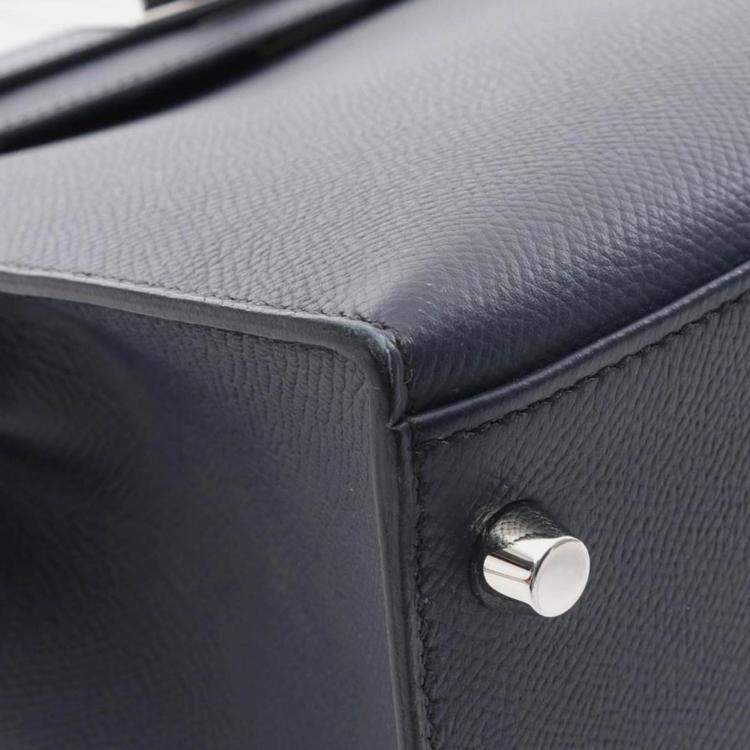 Pre Owned Hermes Kelly 28 Blue Indigo Epsom Leather Bag