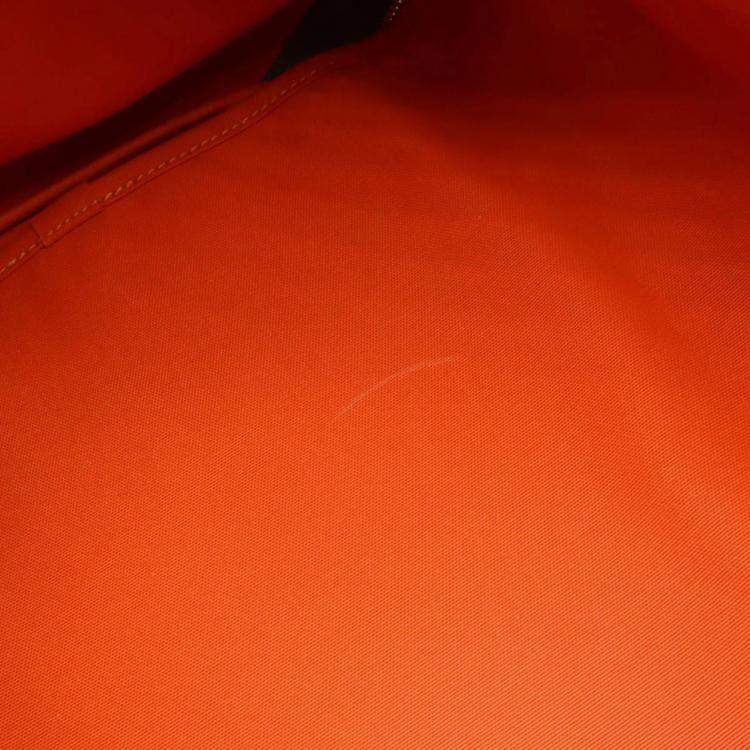 Pre Owned Hermes Dog Carrier Khaki/Dark Brown Canvas and Leather Shoulder Bag