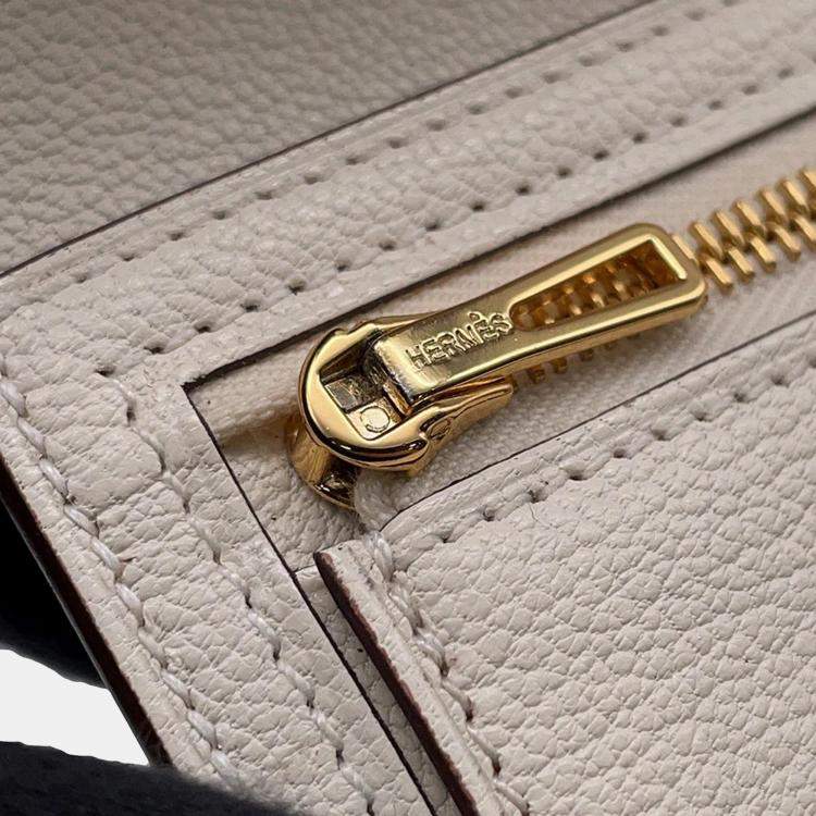 Pre Owned Hermes Bearn Nata Chevre Mysore Goatskin Wallet