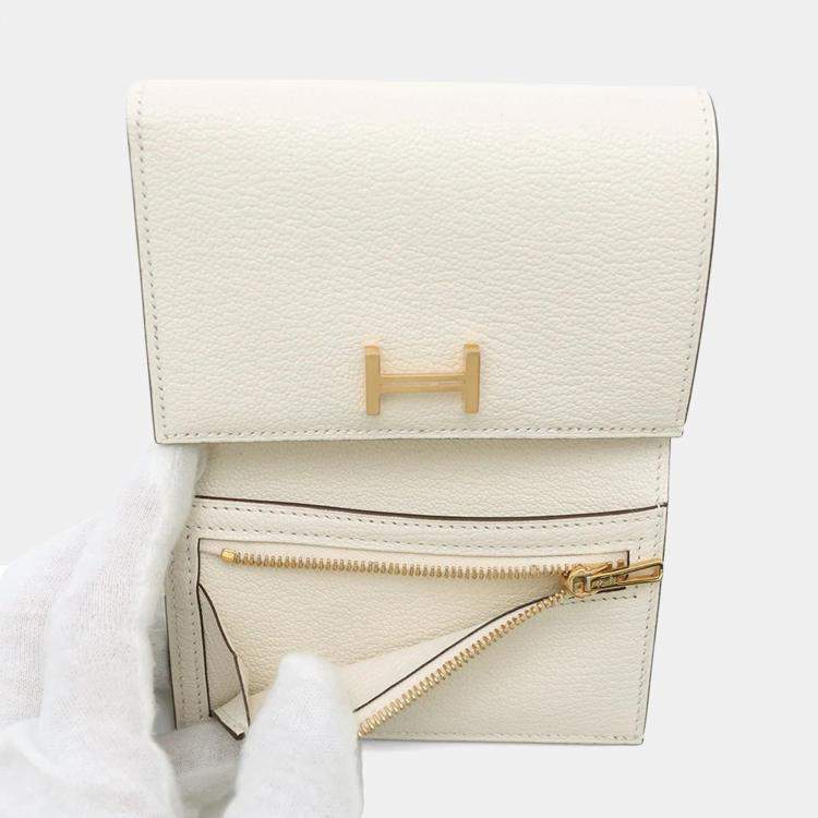 Pre Owned Hermes Bearn Nata Chevre Mysore Goatskin Wallet