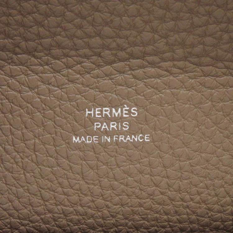 Pre Owned Hermes Videpoches Etoupe Togo Leather Pouch Bag