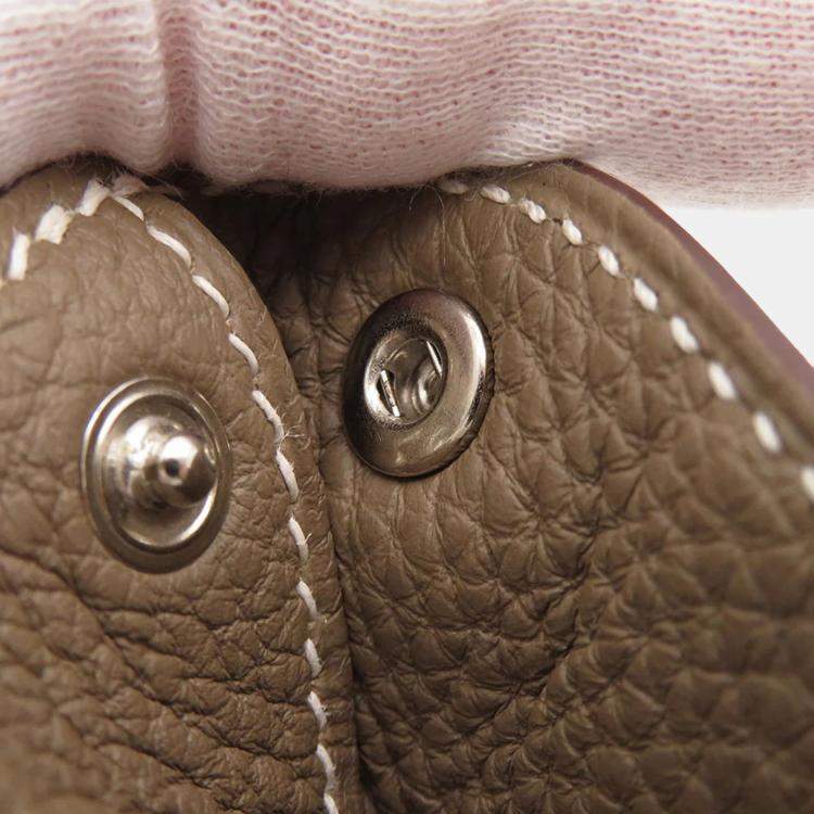 Pre Owned Hermes Videpoches Etoupe Togo Leather Pouch Bag