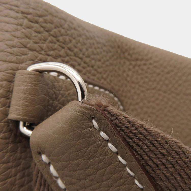 Pre Owned Hermes Videpoches Etoupe Togo Leather Pouch Bag