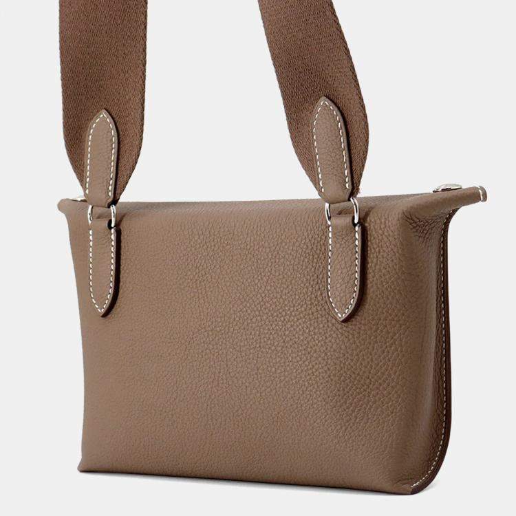 Pre Owned Hermes Videpoches Etoupe Togo Leather Pouch Bag