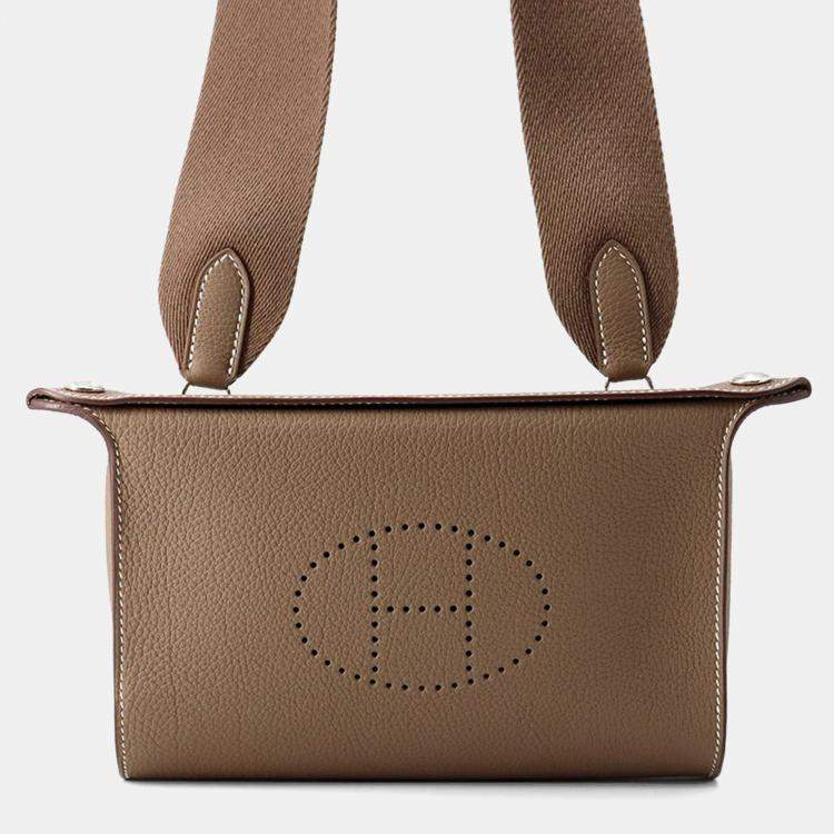 Pre Owned Hermes Videpoches Etoupe Togo Leather Pouch Bag