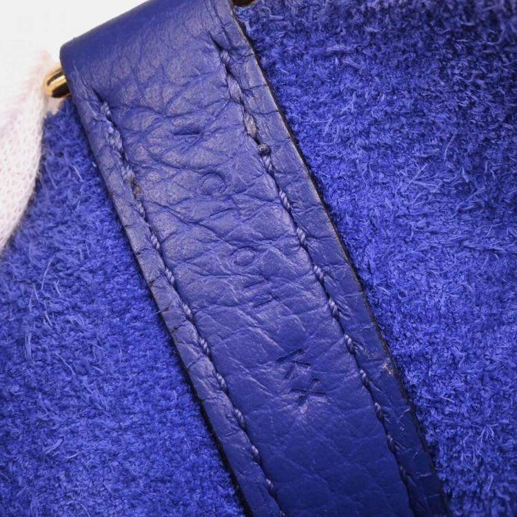 Pre Owned Hermes Picotin Lock 18 PM Blue Electric Taurillon Clemence Leather Shoulder Bag