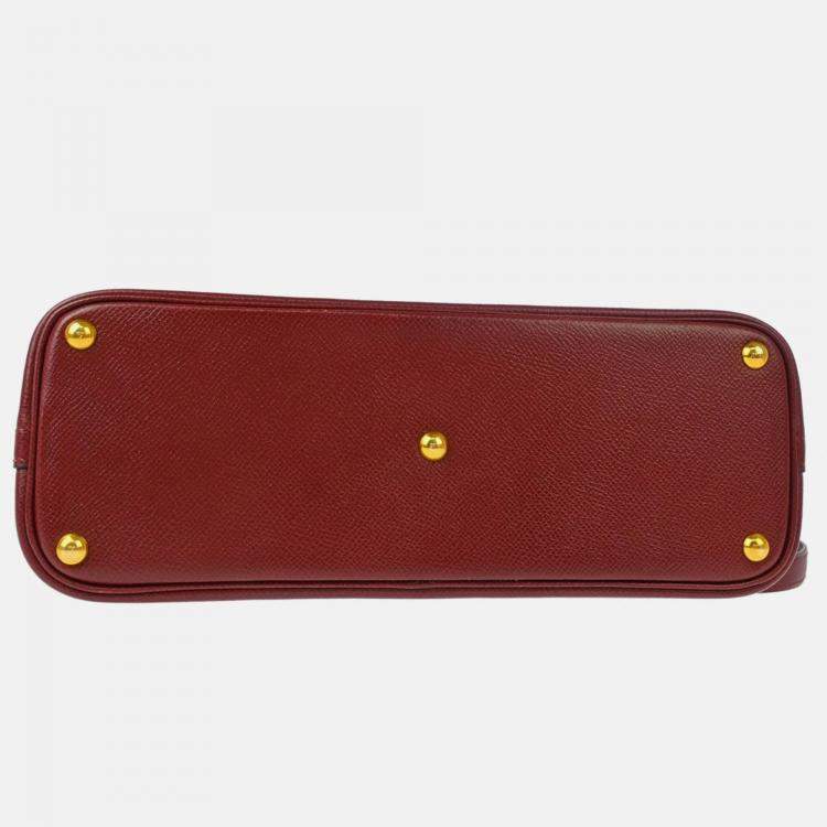 Pre Owned Hermes Bolide 27 Rouge H Courchevel Leather Tote Bag