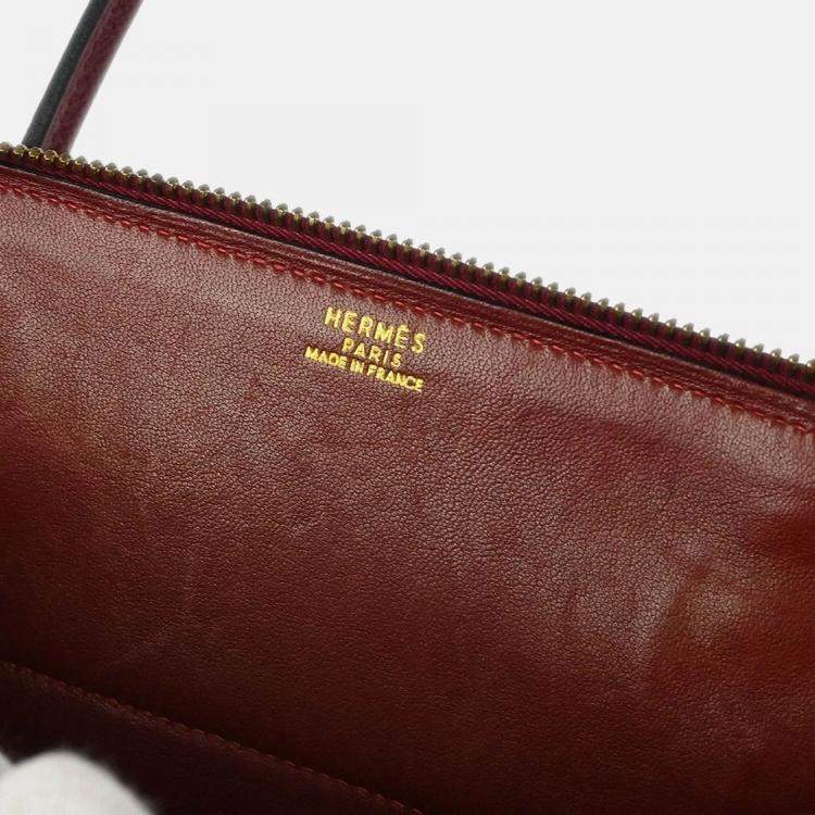 Pre Owned Hermes Bolide 27 Rouge H Courchevel Leather Tote Bag