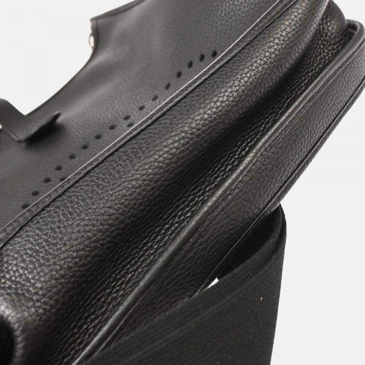 Pre Owned Hermes Evelyne III GM Black Taurillon Clemence Leather Shoulder Bag