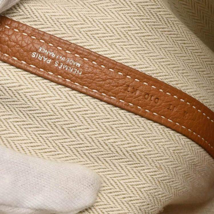 Pre Owned Hermes Garden Party 30 TPM Gold Negonda Leather Tote Bag