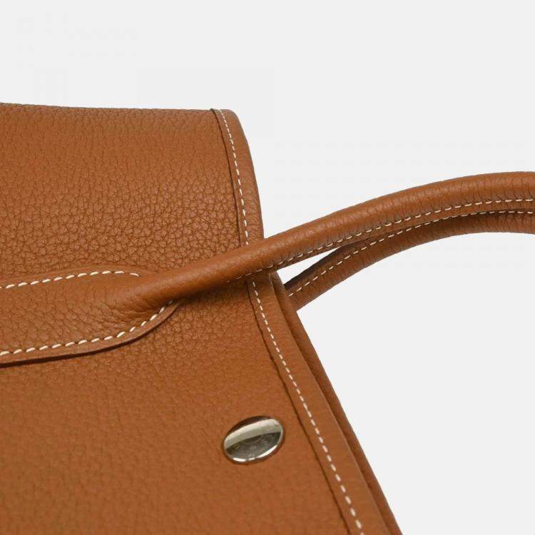 Pre Owned Hermes Garden Party 30 TPM Gold Negonda Leather Tote Bag