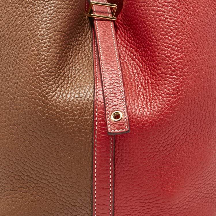 Pre Owned Hermes Gold/Rouge de Coeur Taurillon Clemence Leather Picotin Lock 22 Bag