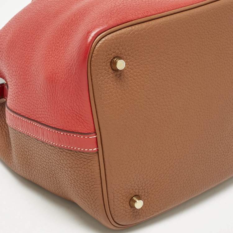 Pre Owned Hermes Gold/Rouge de Coeur Taurillon Clemence Leather Picotin Lock 22 Bag