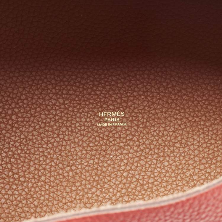 Pre Owned Hermes Gold/Rouge de Coeur Taurillon Clemence Leather Picotin Lock 22 Bag