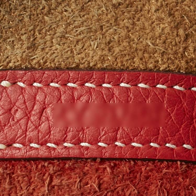 Pre Owned Hermes Gold/Rouge de Coeur Taurillon Clemence Leather Picotin Lock 22 Bag