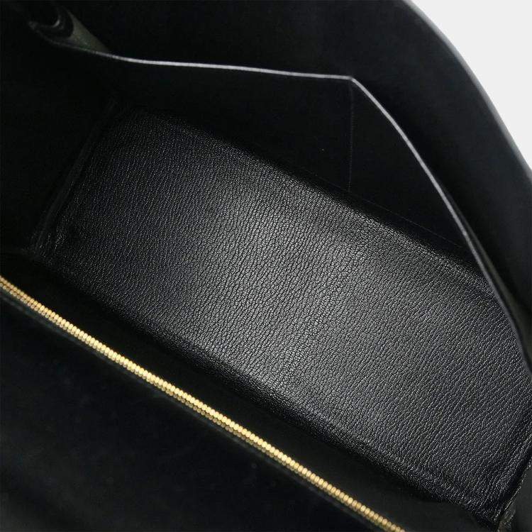 Pre Owned Hermes Kelly 32 Retourne Black Box Calf Handbag