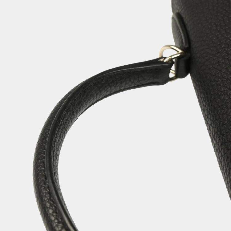 Pre Owned Hermes Kelly 32 Retourne Black Taurillon Clemence Leather Handbag