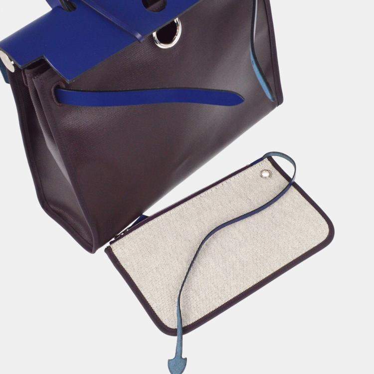Pre Owned Hermes Navy Herbag Zip 31 PM 2way Handbag