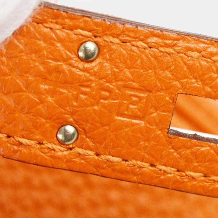 Pre Owned Hermes Birkin 30 Orange Togo Leather Tote Bag