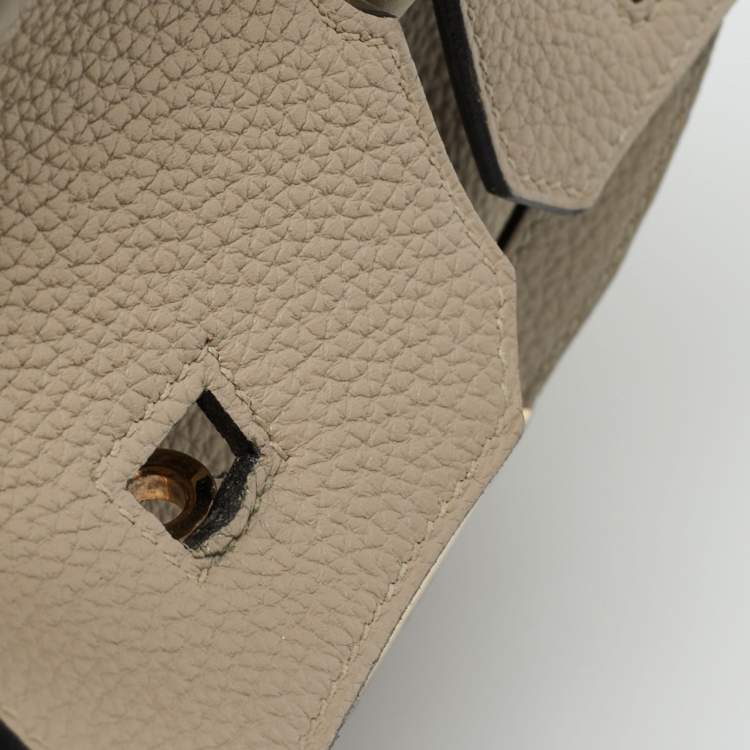 Pre Owned Hermes Gris Tourterelle Togo Leather Gold Finish Birkin 30 Bag
