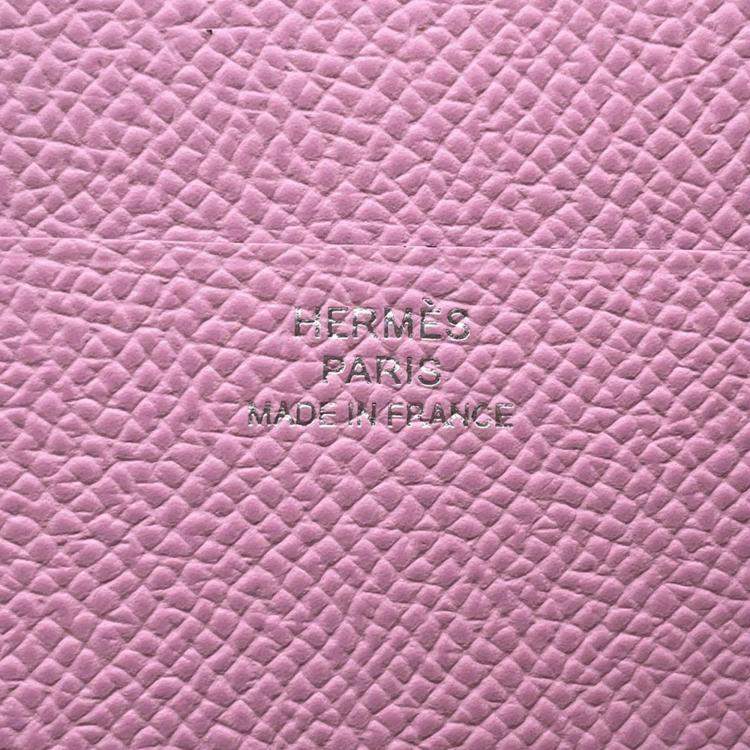 Pre Owned Hermes Bearn Compact Chai/Mauve Silvestre Epsom Leather Wallet
