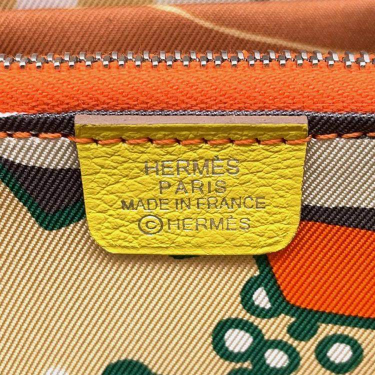 Pre Owned Hermes Azap Compact Lime Evercolor Leather Wallet