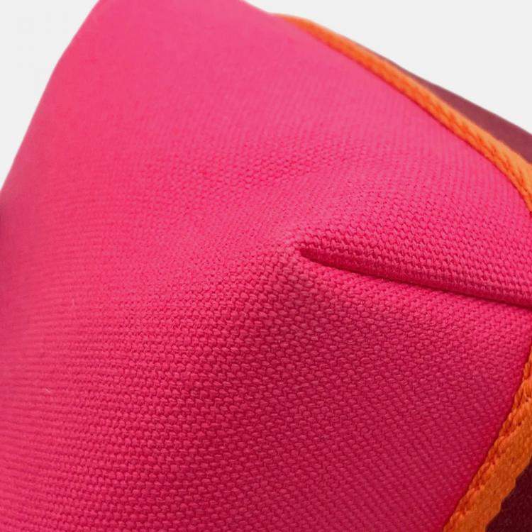 Pre Owned Hermes Bride-a-Brac PM Hibiscus Canvas Pouch