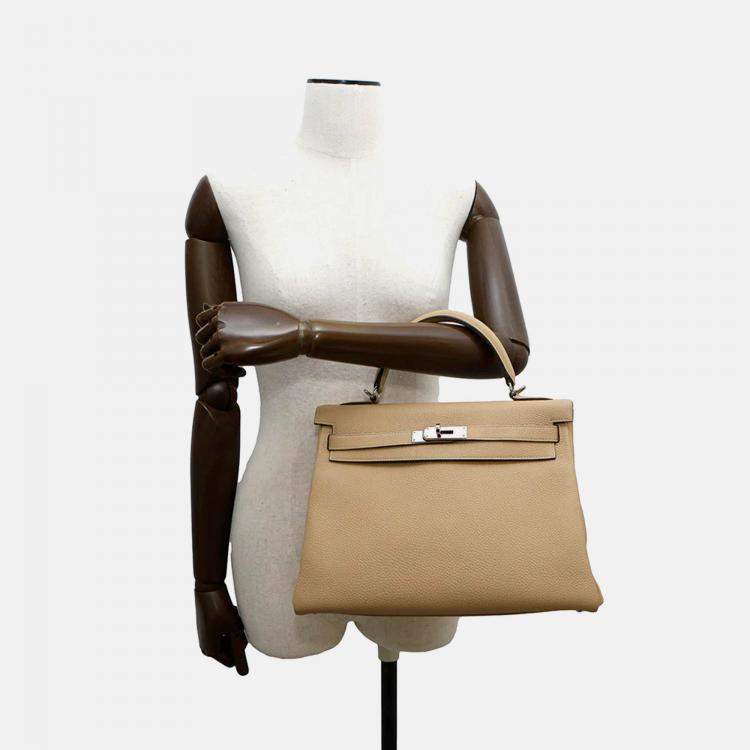 Pre Owned Hermes Kelly Trench Togo Leather 32 Handbag