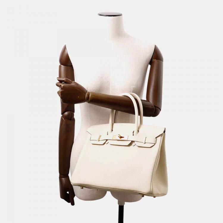 Pre Owned Hermes Birkin 30 Craie Togo Leather Tote Bag