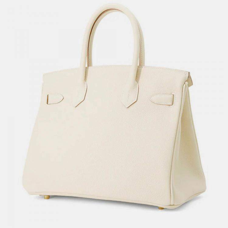 Pre Owned Hermes Birkin 30 Craie Togo Leather Tote Bag