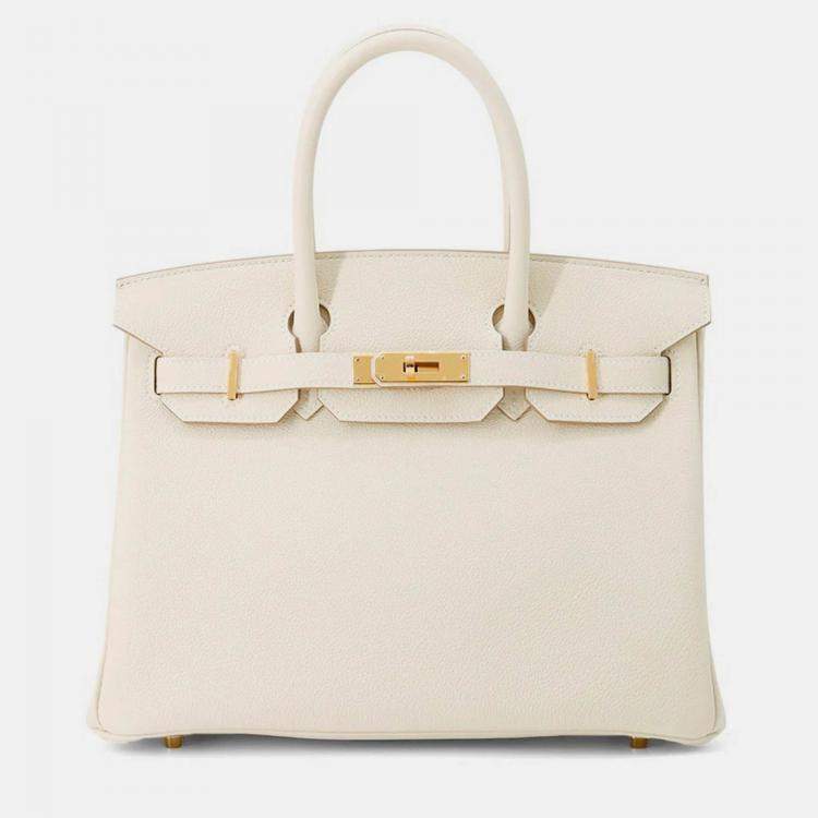 Pre Owned Hermes Birkin 30 Craie Togo Leather Tote Bag