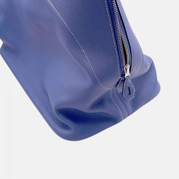 Pre Owned Hermes Bolide 45 Blue Brighton Taurillon Nobillo Leather Travel Bag