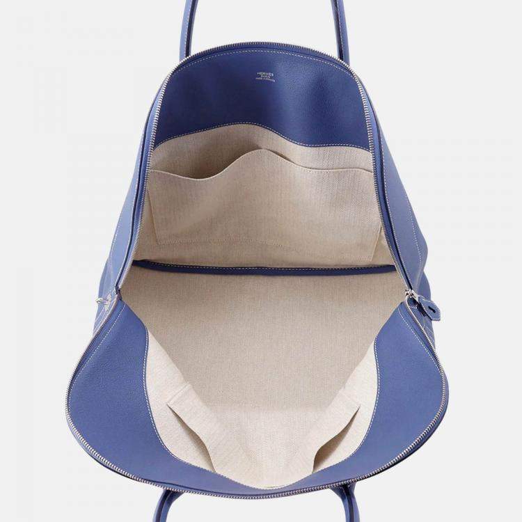 Pre Owned Hermes Bolide 45 Blue Brighton Taurillon Nobillo Leather Travel Bag