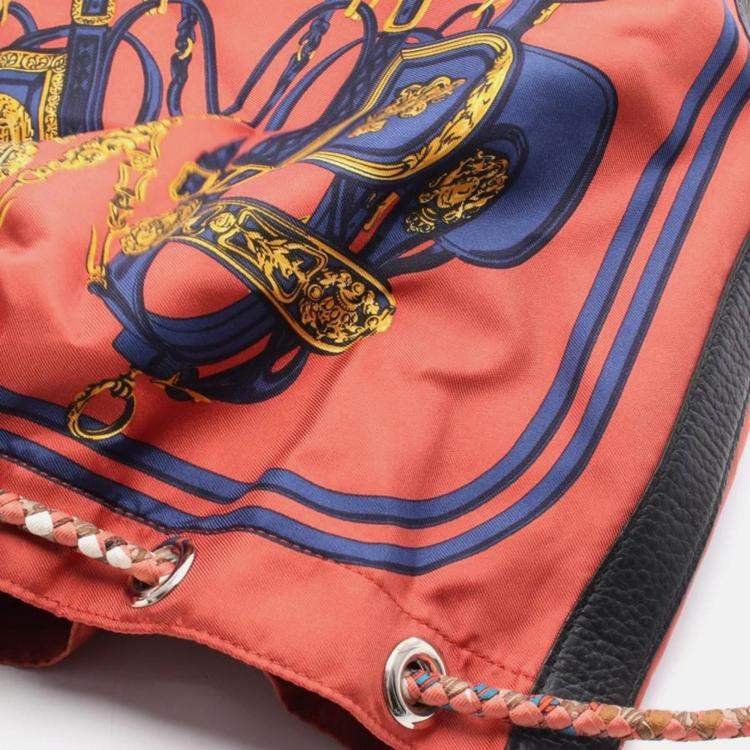 Pre Owned Hermes Sowacool 22 Brides De Gala Multicolor Leather Silk Shoulder Bag