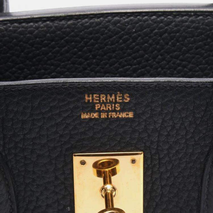 Pre Owned Hermes Birkin 35 Black Leather Handbag
