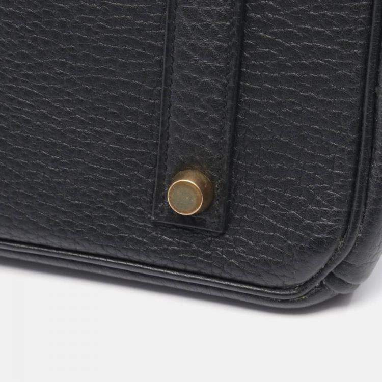 Pre Owned Hermes Birkin 35 Black Leather Handbag