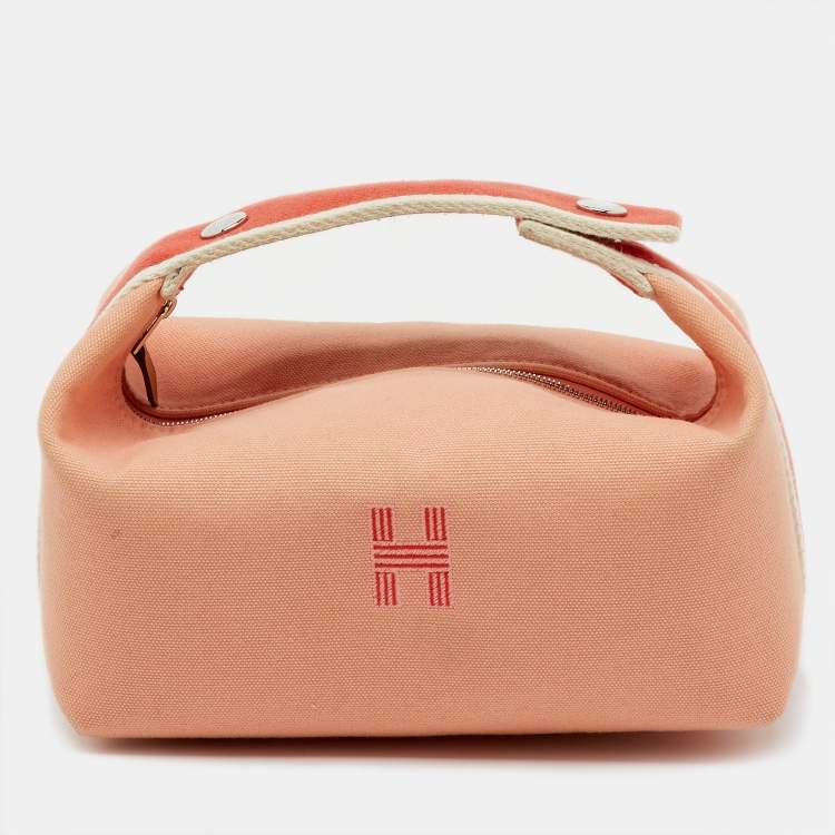 Pre Owned Hermes Goyave Toile H Canvas Small Bride-a-Brac Case