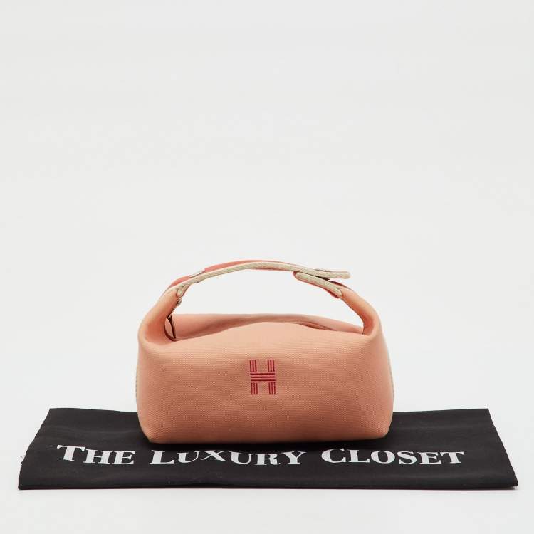 Pre Owned Hermes Goyave Toile H Canvas Small Bride-a-Brac Case